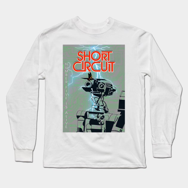 Short circuit minimal movie poster artwork Long Sleeve T-Shirt by retromegahero